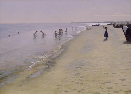 Summer Day at the South Beach of Skagen Beach - Peder Severin Kroyer Painting On Canvas